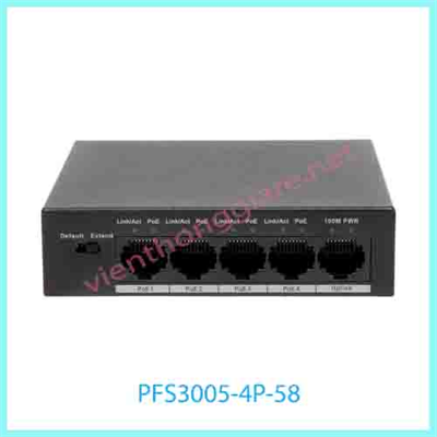 4 port 10/100Mbps PoE Switch DAHUA PFS3005-4P-58