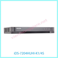 Đầu ghi hình Hybrid TVI-IP 4 kênh TURBO 5.0 HIKVISION iDS-7204HUHI-K1/4S