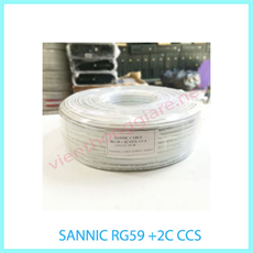 Cable liền nguồn SANNIC RG59 + 2C CSS-CCA cuộn 200 mét